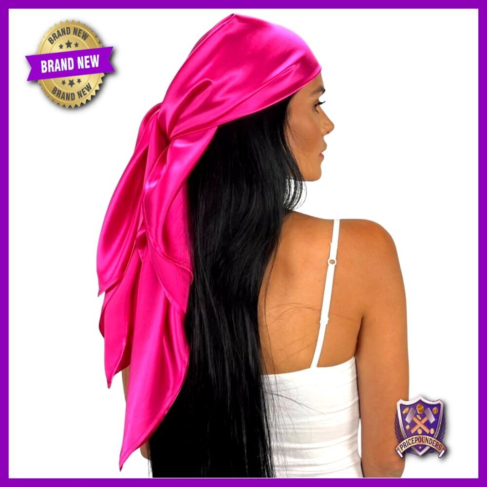 36" Silk Head Scarf for Sleeping Hair Protection Large Wrap